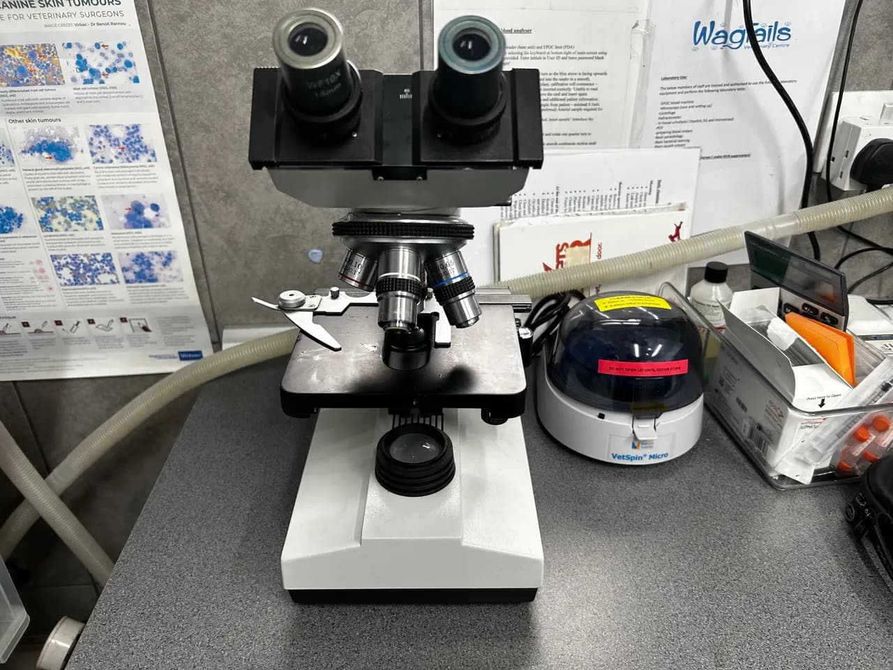 Laboratory microscope at Wagtails